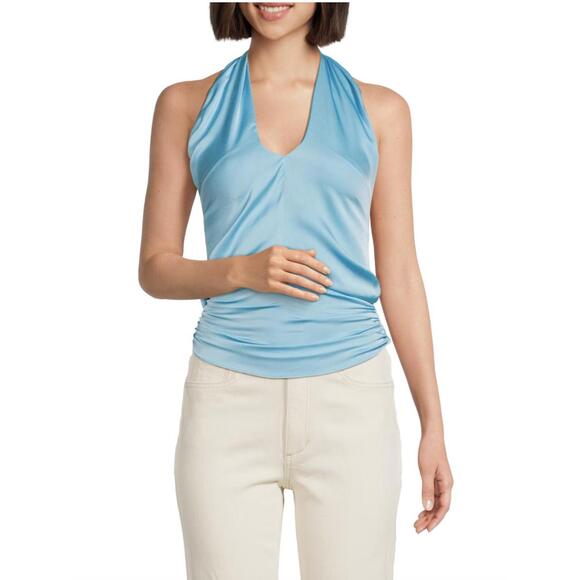 NWT! Ramy Brook Layla Halter Top in Sky Size Large